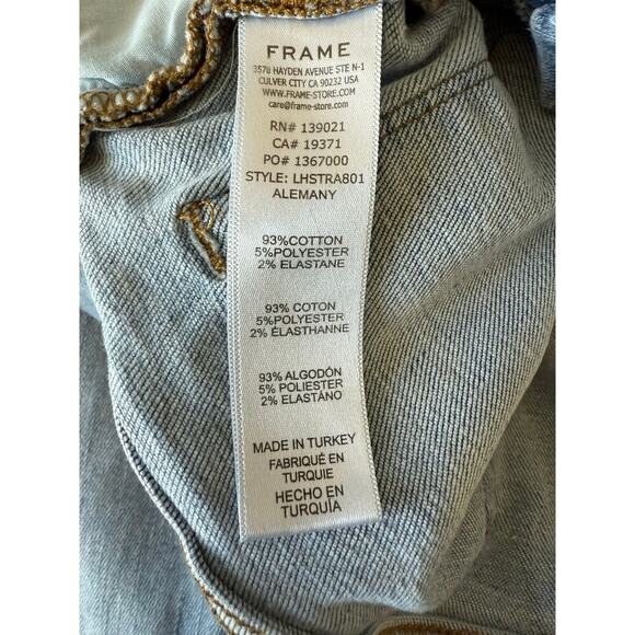 FRAME Le High Straight Raw Edge Crop Jean Size 29 in Alemany Light Wash - Picture 9 of 10